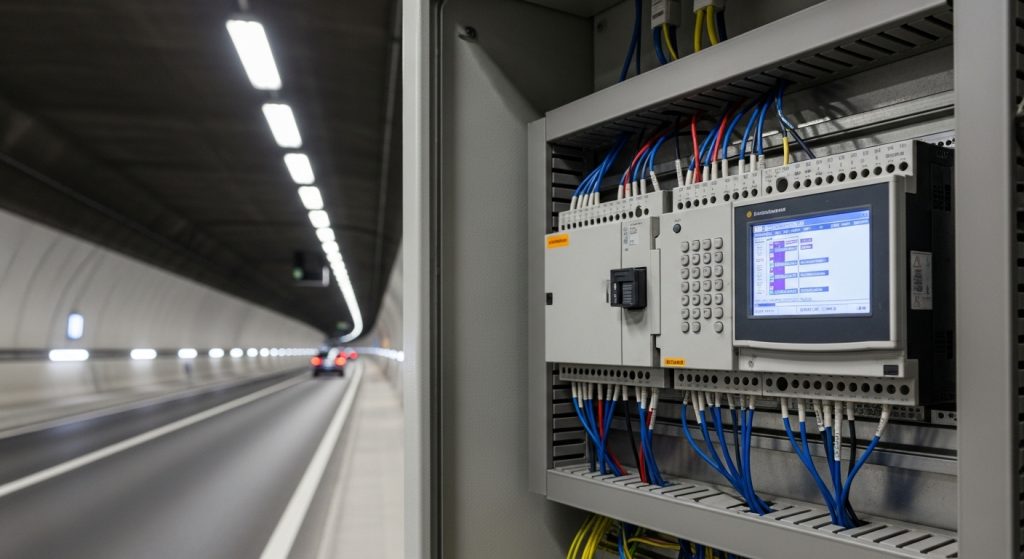 PLC controlling tunnel light