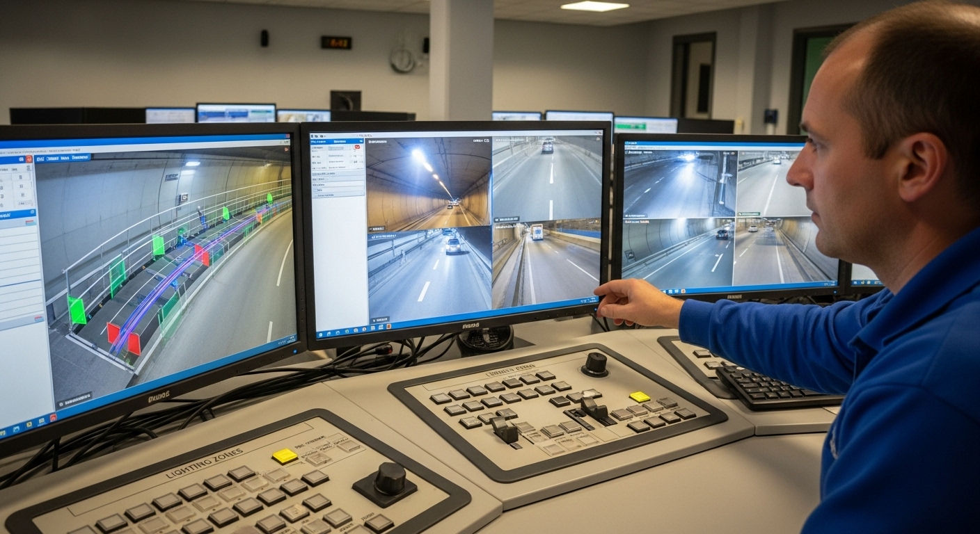 Pic Controlling Tunnel Light