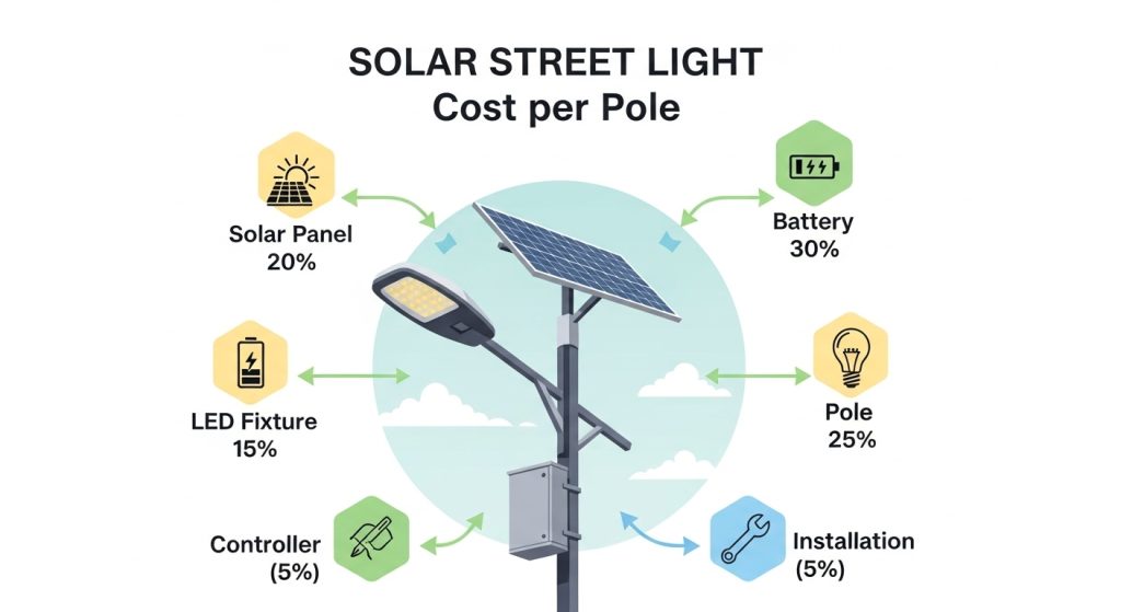 Solar Street Light Cost per Pole