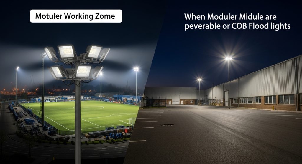 When modular flood lights are preferable over COB flood lights