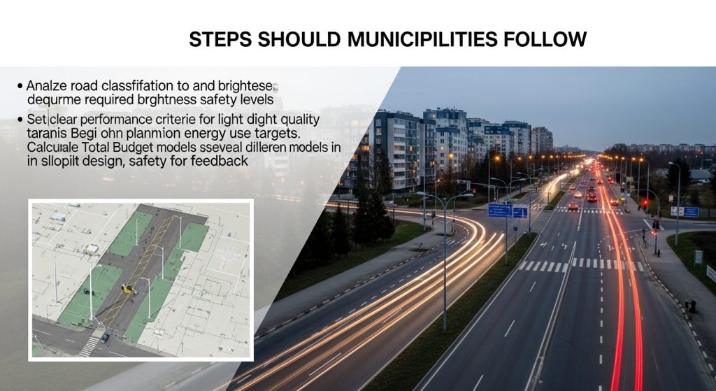 steps should municipalities follow when planning an LED road lighting project