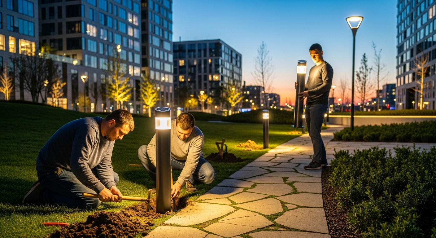 Install Solar Bollard Lights
