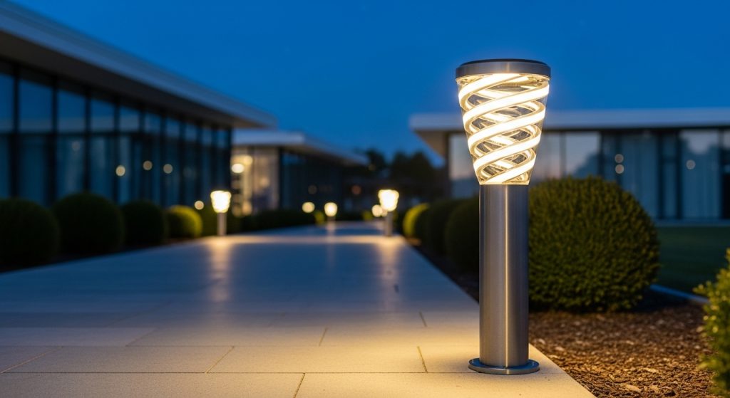Solar Spiral Bollard Light
