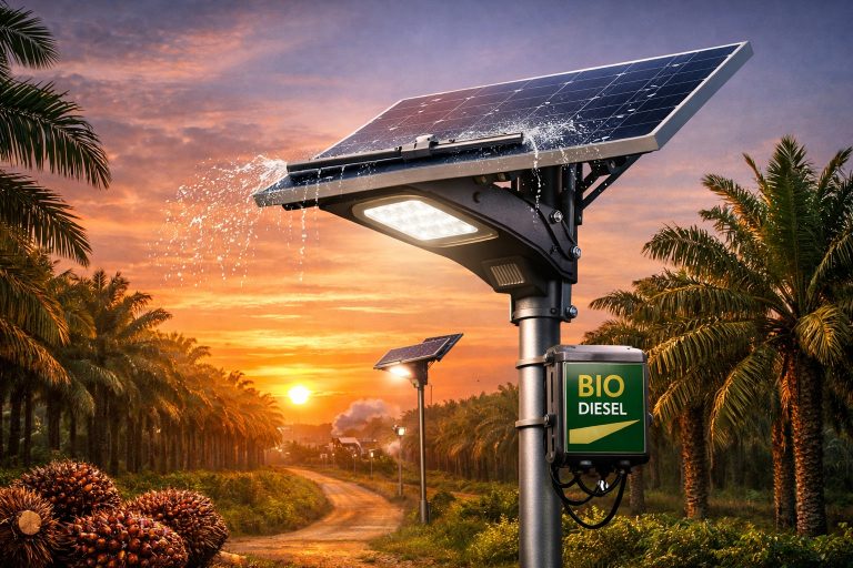self cleaning street light palm oil project