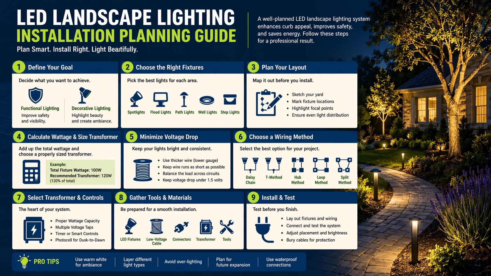 how to plan landscape lighting