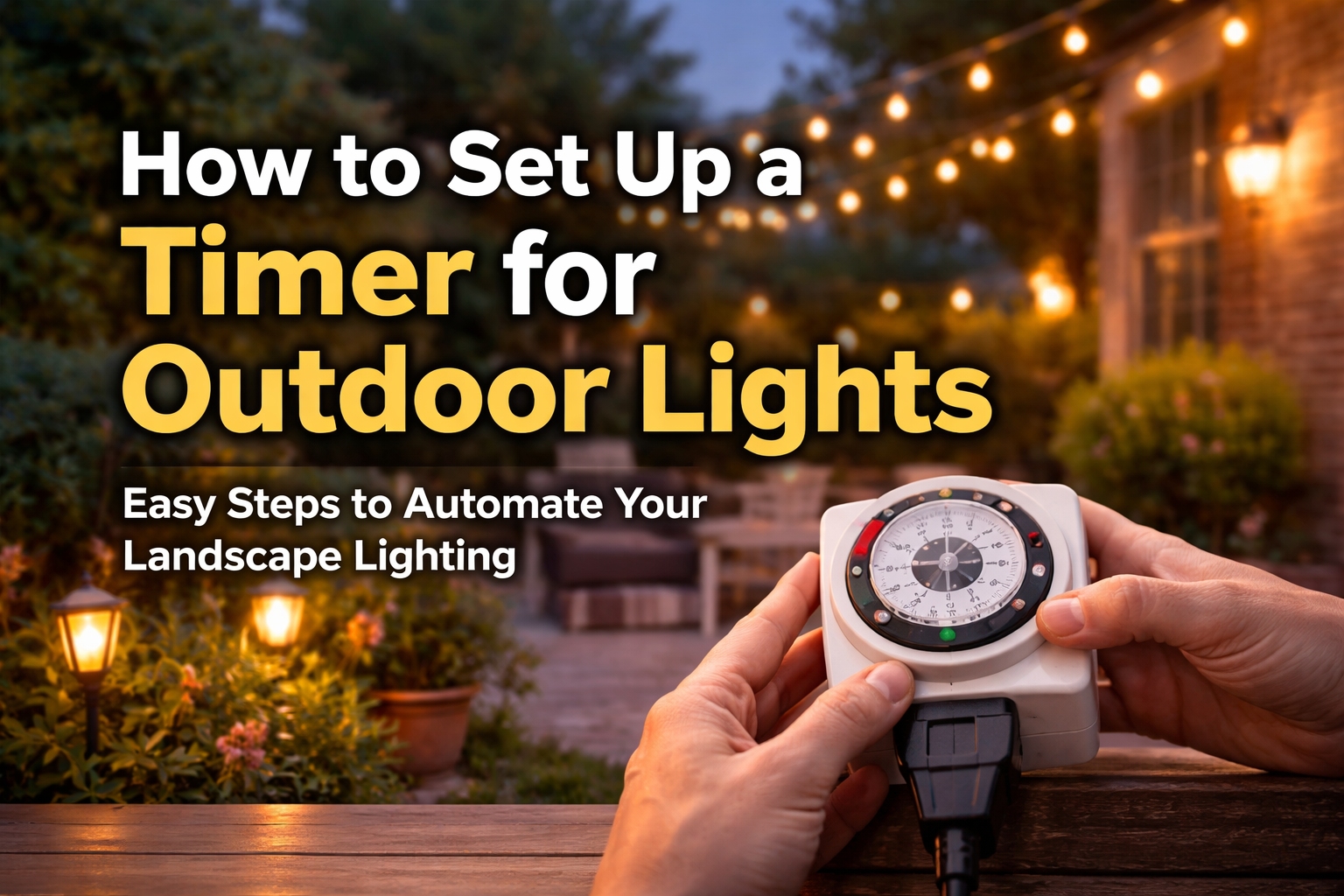 Lanscape Timer how to set landscape lighting timer